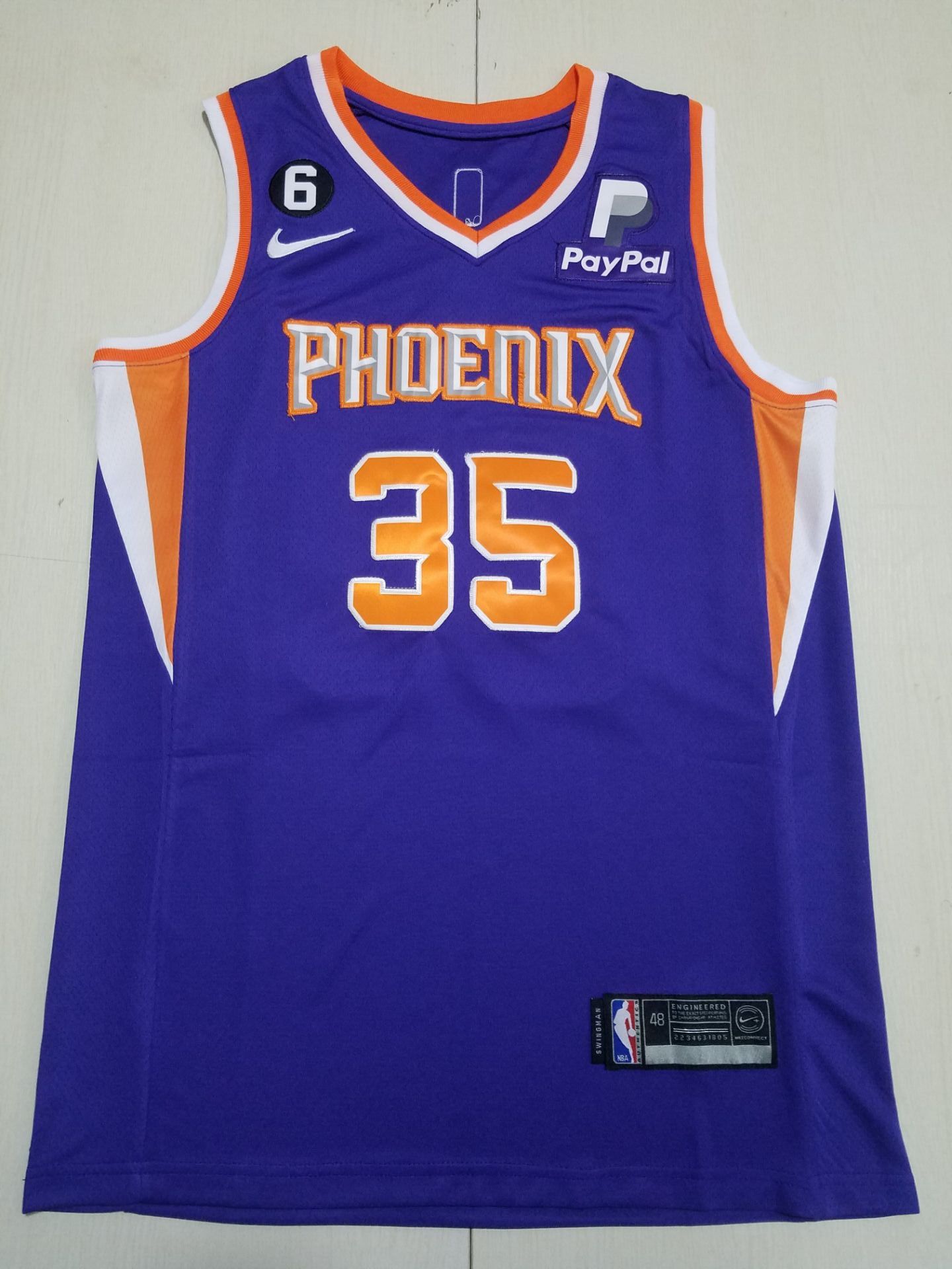 Men Phoenix Suns 35 Durant Purple Paypal 2023 NBA Jersey